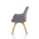 Carmen Wooden Leg Grey Fabric Visitor Chair